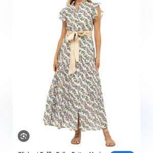 Oliphant ruffle collar button maxi dress